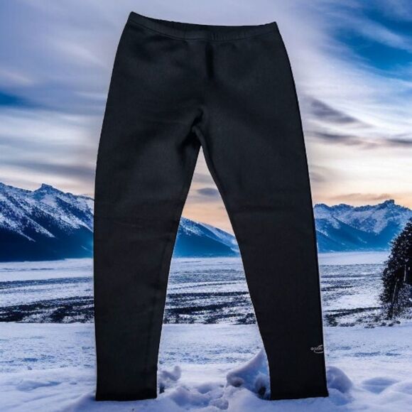 Obermeyer Womens Base Layer Pants XL Polartec Leggings Drawstring Waist Black. - Picture 1 of 11
